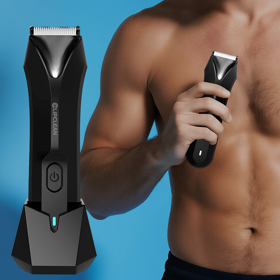 CLIPCLEAN Men's Body & Private Trimmer - Skin-Safe Blades For Groin/Balls, IPX6 Waterproof & 60min Cordless | Precision Grooming