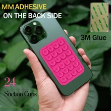 Set de 7 piezas Funda de teléfono de silicona con succión, agarre de teléfono adhesivo antideslizante para teléfonos celulares, soporte de teléfono con ventosa de silicona, soporte de agarre fuerte para selfies y videos (color aleatorio)