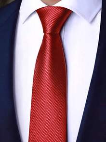 1pc Men's Knot Free Zipper Style Black Diagonal Tie Suitable For Business, Versatile, Daily Wear Men Necktie - Multicolor - View 20