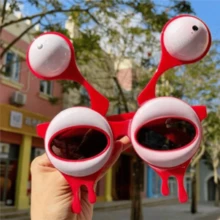 1/2/3 件趣味外星人大眼摄影道具眼镜套装，鼻涕虫形状 - 彩色 - 查看 3