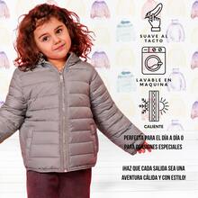 Chamara Capitonada para Niña, con capucha e interior afelpado, bolsillos laterales, temporada de lluvias, moda casual para niñas - Rosa Taupe - Ver 5