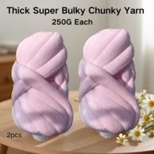 250G/Pieza Hilo súper grueso y voluminoso para tejer y ganchillo a mano, hilo de algodón suave y voluminoso para hacer mantas artesanalmente - Multicolor - Ver 32