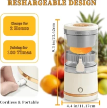 USB-Powered Juicer-Extracts Orange Juice In Just 20 Seconds; Features A Detachable Design And An ABS Plastic Cup That's Easy To Clean; Ideal For Juicing Oranges And Other Fruits | Made Of Durable Plastic, For Quick Juicing - Orange - View 3