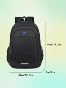 1 件，多功能，时尚，极具吸引力，小众设计，休闲手提包，纯色牛津布面料，字母标签，反光条装饰，可调节肩带，大容量多层电脑包，适合男士日常通勤和外出购物娱乐。