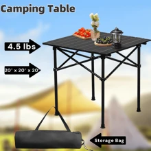 Folding Table,Outdoor & Indoor  Friendly, Sturdy Aluminum Camping Table With Snap-Together Design, Carry Bag Included, Great For Camping, Tailgating, Grilling, Hunting, Outdoor Dining,Fishing..... Gift For Boyfriend,Husband,Parents