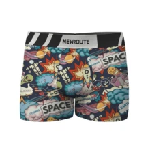 Kit 12 Cuecas Boxer Infantil Box Microfibra Para Crianças Cueca Meninos - Multicolorido - Visão 3