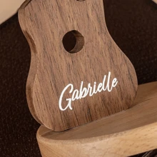 Custom Wooden Guitar Art Ornament, Cell Phone Holder, Engraved Name Desktop Decoration Birthday Gift For Guitar Lover, Stylish, Modern, Customized, Personalized, Unique For Him, Her, Boyfriend, Girlfriend, Dad, Mom, Family, Friends, Anniversary, Valentine's Day, Mother's Day, Homecoming, Christmas, Halloween, Ramadan, Birthday, Father's Day