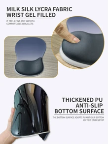 1 Silicone Ergonomic Wrist Pad, A Mouse Pad That Naturally Fits The Wrist, Relieves Hand Pain, Suitable For Laptops/Computers, With A Gradient Minimalist Design And A Thick Mouse Pad With A Silicone Anti Slip Base