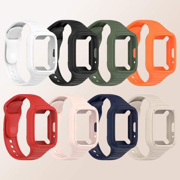 1pc Sport Silicone Case Strap Compatible With Redmi Watch 3 Active Mi Watch 3 Lite Screen Protector Bumper Cover Smartwatch Rubber Band,Suitable Outdoor Rock Climbing And Seaside Walking