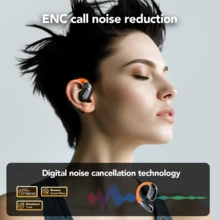 HTC NE27 AI Open Wireless Earbuds With Artificial Intelligence Translation, Bt 6.0, Lcd Touchscreen, Stereo Sound, Long Life, Transparent Case, Noise Cancellation On Calls, 134 Languages Ready To Translate - Black NE27 AI - View 6