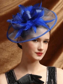 1Pc Ffascinators Hats For Women Fancy Tea Party Hats Elegant 1950s Kentucky Derby Hats Feather Hair Clip For Bride Wedding Party Birdcage Veil Headband Flower 1920s Headpiece For Horse Race Vintage Bridgerton Fedora Beret Hats 50s Outfit Church Hats Black Veil For Funeral 1940s Dresses Victorian Hat Pillbox Hats Lolita Accessories For Women Girl Birthday Mother's Day Halloween Christmas Gift - White - View 17