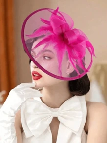 1 件 Ffascinators 女士帽子，精美茶会帽，优雅的 1950 年代肯塔基德比帽，羽毛发夹，适合新娘婚礼派对，鸟笼面纱头带，花朵，1920 年代赛马头饰，复古布里奇顿软呢帽，贝雷帽，50 年代服装教堂帽，黑色面纱，适合葬礼，1940 年代礼服，维多利亚帽，药盒帽，洛丽塔配饰，适合女性，女孩生日，母亲节，万圣节，圣诞节礼物