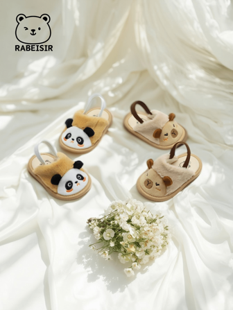 RABEISIR Infant/Toddler House Slippers, Cute Cartoon Animal Pattern Infant Booties, Suitable For Gatherings And Vacations, Wearable Year-Round
