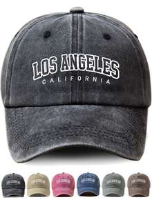 1 件字母洛杉矶加利福尼亚印花帽，男女通用，户外休闲时尚防晒可调节尺寸棒球帽，卡车司机帽，日常使用的太阳帽