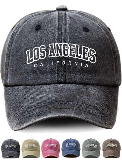 1 件字母洛杉矶加利福尼亚印花帽，男女通用，户外休闲时尚防晒可调节尺寸棒球帽，卡车司机帽，日常使用的太阳帽