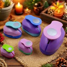 16/25/38/50mm Random Color Circle Punch DIY Embossing Punches Scrapbooking Machine Paper Cutting Hole Punch Rounder Cutter Embossing Machine DIY Creative Hand Press Flower Circle Embossing Tool; Large Round Hole Punch Printing Machine - Multicolor - View 1