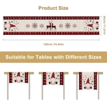 1 szt./270 szt. bieżnik świąteczny, czarno-czerwona obwódka z motywem krasnala i płatka śniegu, materiał poliestrowy, 30 x 180 cm, zimowe przyjęcie bożonarodzeniowe w domu, dekoracja stołu w restauracji i salonie, dekoracja stołu jadalnego do wewnątrz i na zewnątrz, wystrój pokoju, wystrój domu, kuchnia, styl dekoracyjny, wystrój kuchni, wystrój pokoju, dekoracja świąteczna, wystrój salonu - Czarno-czerwona krawędź Gnome Snowflake - Zobacz 8