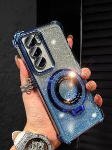 奢华电镀透明手机壳,带指环支架和磁吸支架,防震,镶钻闪亮,Y2K风格,时尚硅胶软壳保护套,兼容 16/16E/15/14/13/12/11/X/XS/XR/8/7 Plus/Pro/Max/Mini、Galaxy S24/S25 Ultra、小米Redmi、荣耀、OPPO Reno、MOTO Infinix Women 2025等机型。 - 藍色 - 查看 5