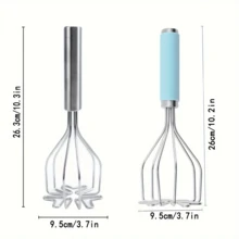 Potato Masher,Stainless Steel Potato Masher With Non-Slip Handle,Manual Vegetable Crusher,Fruit Masher,Potato Ricer,Vegetable Press,Kitchen Gadgets - Multicolor - View 4