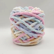 1Roll Multicolor Ice Strip Yarn 100g, 8mm Thick - Soft And Chunky Chenille Yarn, Fluffy Thread Knitting Chenille Yarn, Ideal For DIY Knitting & Crochet Projects Like Scarves, Slippers