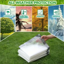 防水防风重型透明乙烯基篷布 - 非常适合温室、花园、露台、凉亭和露营车 - 实用挂钩