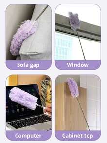Microfiber Feather Duster For Cleaning 13 Inch Extendable Cobweb Dusters Washable Bendable Tool For Office Car Window Furniture