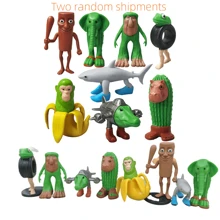 8PCS Tung Tung Tung Sahur pluș lemn tijă oameni figurine amuzante, potrivite pentru mașina/tortul/decorul biroului, cadouri de petrecere, colecție de casă și decorare birou