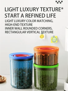 1pc Large Capacity Sealed Can Set, With Pull Ring Moisture-Proof Coffee, Tea, And Miscellaneous Grain Storage Tank | Multifunctional Storage Container For Household Kitchen | Fresh-Keeping, Insect Proof, And Mold Proof | Transparent And Visible Stacking Design | Suitable For Coffee Beans/Tea/Miscellaneous Grains/Dry Goods/Noodles | Essential For Home Office Camping