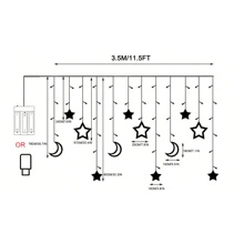 LED, Romantic, Warm White, Colorful, Stars, Moon, Home Furnishings, Festivals, Atmosphere, Decoration, String Lights, Curtain Lights