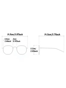 1 件男士经典方形双桥简约时尚眼镜（适合驾驶、旅行、休闲、度假、户外运动、日常使用）