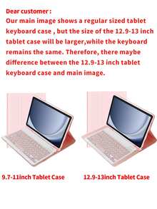 适用于三星 Galaxy Tab、iPad、Redmi Pad SE 的可拆卸无线蓝牙键盘保护套，带笔槽 - 超薄轻巧支架保护套，iPad 保护套（深绿色）