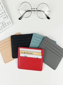 1 szt. Wielofunkcyjny uchwyt na karty, duża pojemność przegródek na karty, kompaktowe skórzane etui na karty z poliuretanu, może pomieścić karty bankowe, karty tranzytowe, karty członkowskie, wizytówki, monety itp. Formalne/biznesowe pomysły na Walentynki