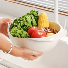 1件装厨房洗米过滤篮，创意洗米筛，塑料漏勺，家用洗米篮，多功能洗米盆，厨房用品，厨房配件