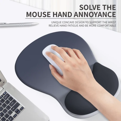 1 Silicone Ergonomic Wrist Pad, A Mouse Pad That Naturally Fits The Wrist, Relieves Hand Pain, Suitable For Laptops/Computers, With A Gradient Minimalist Design And A Thick Mouse Pad With A Silicone Anti Slip Base
