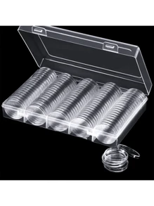 100Pcs /30mm Transparent Coin Cases Coins Storage Capsules Protection Box Container Holder Coin Collecting Box Case Collect