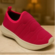 Women Wedge Sneakers - 玫紅色 - 查看 1