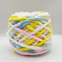 1Roll Multicolor Ice Strip Yarn 100g, 8mm Thick - Soft And Chunky Chenille Yarn, Fluffy Thread Knitting Chenille Yarn, Ideal For DIY Knitting & Crochet Projects Like Scarves, Slippers