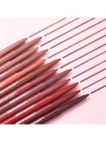 LANGMANNI 12支装唇线笔套装：哑光丝绒唇线笔套装，质地柔滑细腻，防水高显色，适合女性日常唇妆。 - 12 Set - 查看 5