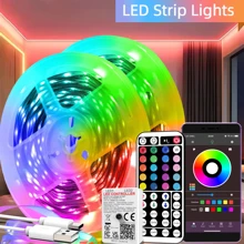 NBBUFF 3.28ft-100ft Smart RGB Color Changing Led Strip Lights With 44Key Remote And APP Control, Music Sync, Adjustable Brightness & Speed, Easy Installation For Bedroom, Ceiling, Party, Christmas Decor, TV Background Light, Room Decor Lights