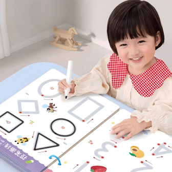 1 Montessori-Inspired Children's Drawing And Shape Matching Set - Educationa Pen Control Practice Book, Introductory Concentration Training Book, Enhance Cognitive Skills And Pen Control Training Kit, Designed To Develop Fine Motor Skills, Cultivate Creativity, And Promote Manual Dexterity