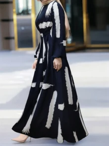 Women Long Sleeve Dress, Simple And Fashionable For Summer - Multicolor - View 3