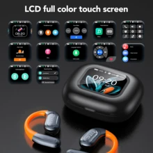 HTC NE27 AI Open Wireless Earbuds With Artificial Intelligence Translation, Bt 6.0, Lcd Touchscreen, Stereo Sound, Long Life, Transparent Case, Noise Cancellation On Calls, 134 Languages Ready To Translate - Black NE27 AI - View 9