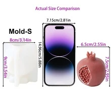 Molde de silicona con diseño artístico de granada agrietada de 3 tamaños, reutilizable para hacer velas aromáticas DIY y arte de yeso, regalos y decoración del hogar - Blanco - Ver 6