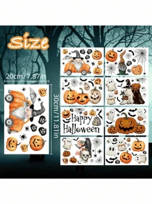 102 Stück - Halloween Fensteraufkleber Vintage Geist Böser Kürbis Fledermaus Wiederverwendbare Fensteraufkleber für Halloween Herbstparty Zubehör Heim Glasdekoration, 8 Blatt Halloween Fensterdekoration - Aufkleber, Kürbis & Geist Aufkleber für Partyraum Dekoration Heim Dekoration Wanddekoration Wandaufkleber Halloween Dekoration Herbstdekoration Halloween Dekorationen