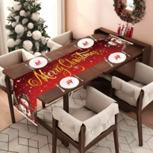 1 pieza/270 piezas Camino de mesa navideño, fondo negro y rojo con elementos de copos de nieve y muñeco de nieve, material de poliéster, 30x180cm, decoración de mesa de fiesta navideña en el hogar, restaurante y sala de estar, decoración de mesa de comedor interior y exterior, decoración de habitación, decoración del hogar, cocina, estilo decorativo, decoración de cocina, accesorios de decoración de habitación, decoración navideña, decoración de sala de estar - Muñeco de nieve navideño con bufanda negra y roja - Ver 2