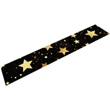 1 pezzo/270 pezzi Runner da tavolo natalizio, sfondo nero con elementi a forma di stella dorata, in materiale di poliestere, 30x180cm, per feste natalizie a casa, ristorante, soggiorno, centrotavola decorativo per tavolo da pranzo interno ed esterno, decorazione per la casa, la cucina, stile decorativo, accessori per la decorazione della stanza, decorazione natalizia, decorazione per il soggiorno - Stelle dorate su sfondo nero - Visualizzare 6