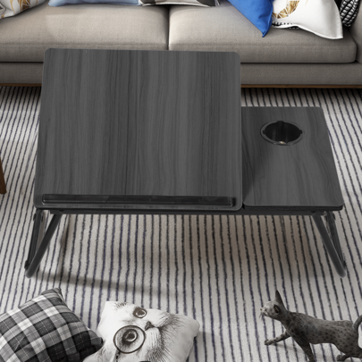 Laptop Desk, Laptop Bed Table With Foldable Legs & Cup Slot, Reading Holder Notebook Stand Breakfast Bed Tray Book Holder For Sofa, Bed, Terrace, Balcony