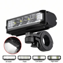 Lumen Bike Light, USB Rechargeable Bike Light, 4 Modes, Super Bright Bike Light For Night Cycling, Bicycle Front Light, IPX6 Waterproof, 1850 Lumen Rechargeable LED Powerful Front Light Waterproof Safety Light For Outdoor - Black - View 5