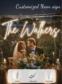 1pc Customizable Adjustable Neon Light, LED Neon Light Decor, Suitable For Christmas, Halloween, Bedroom, Party, Personalized Gift, Kitchen Accessories, Graduation Ceremony Celebration LED Lamp, Room Decoration, Background Decor