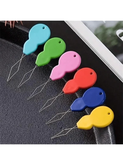 2/5/10pcs Plastic Needle Threaders, Needle Threader Hand Machine Sewing Tool For Sewing Crafting, Knitting Craft, Quilting, DIY Art, Color Random